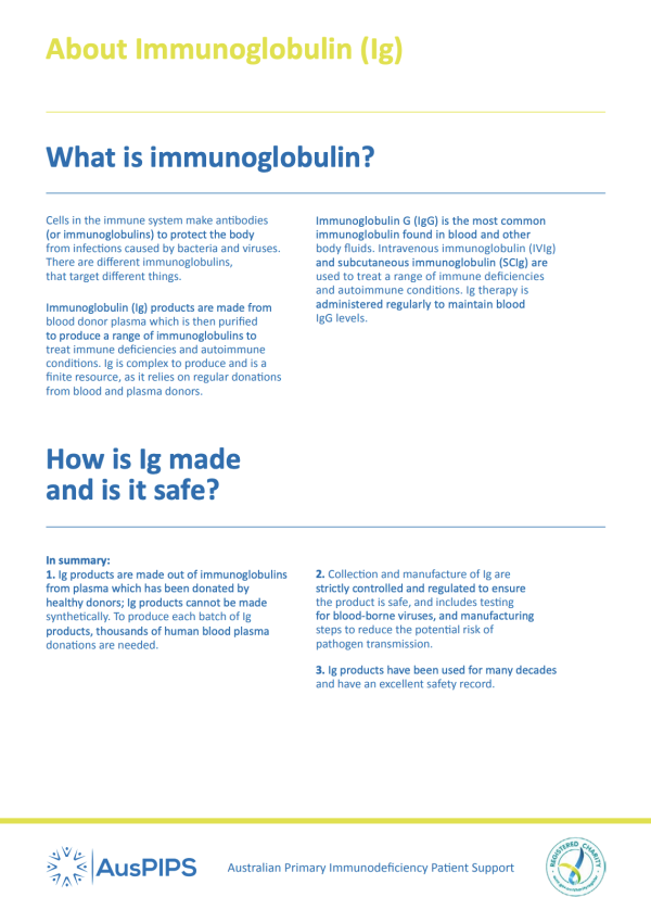 AusPIPS Immunoglobulin (Ig) Brochure